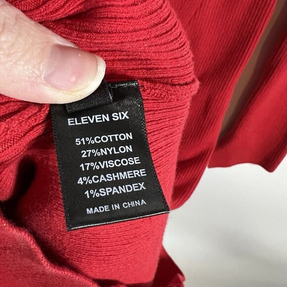 Eleven Six Dress Women's Medium Red Marla Bodycon Ribbed Sweater Maxi Cozy - Picture 11 of 14